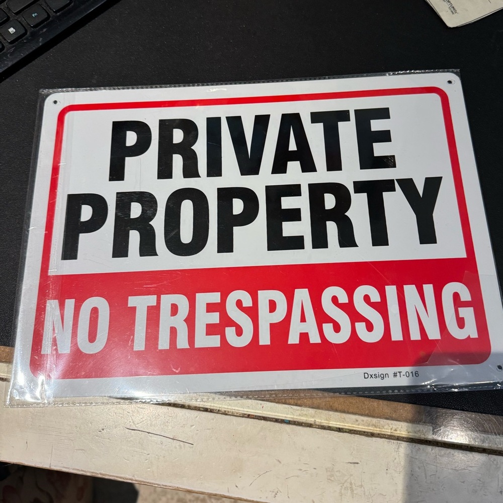 New Set of 2 private property metal signs